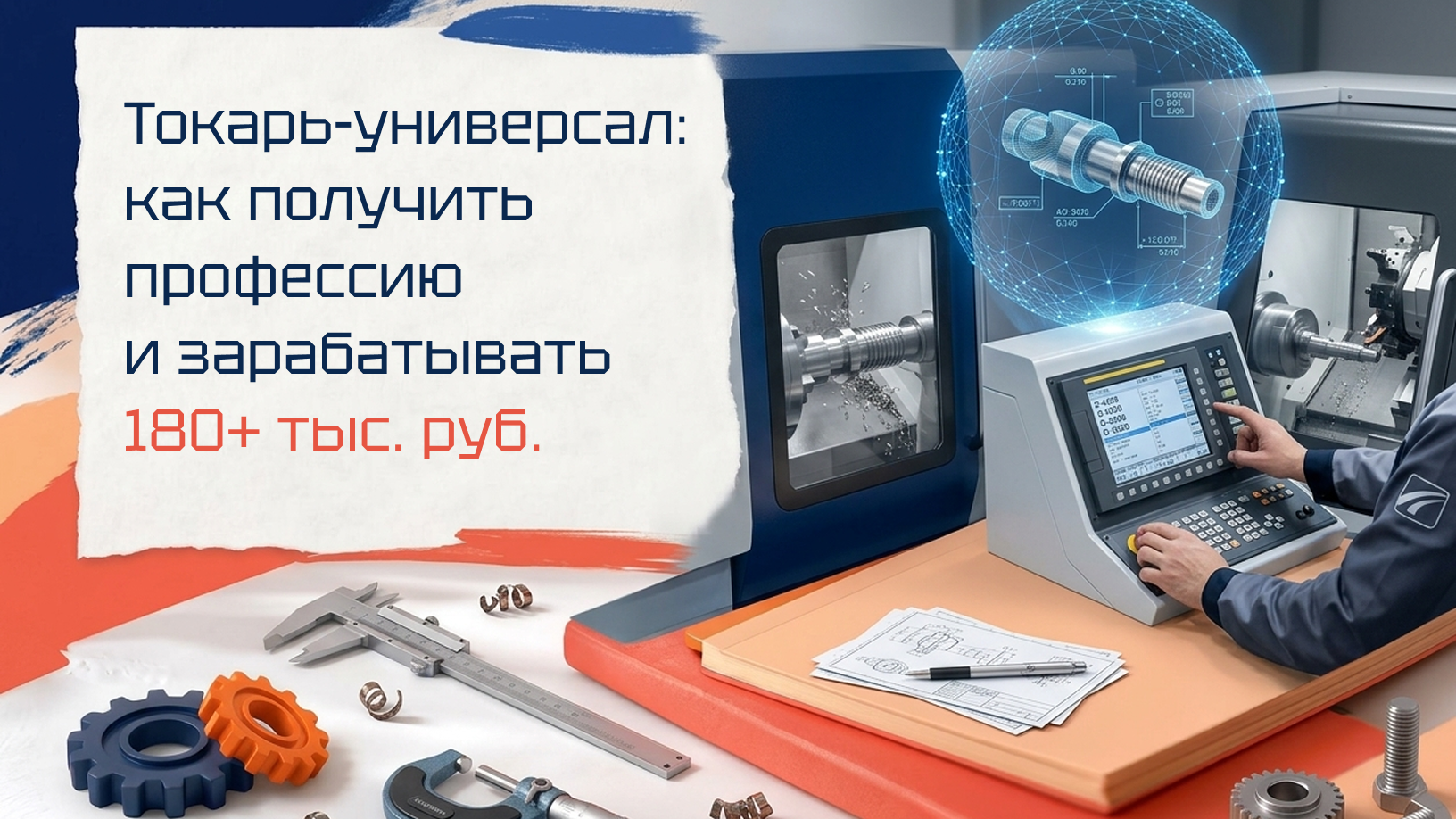 Токарь-универсал: как получить профессию и зарабатывать 180+ тыс. руб.