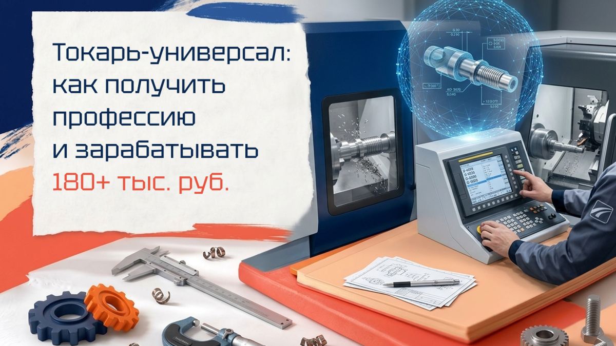 Токарь-универсал: как получить профессию и зарабатывать 180+ тыс. руб.